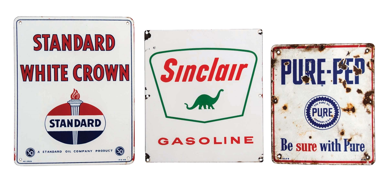 COLLECTION OF 3: STANDARD, PURE AND SINCLAIR PUMP PLATES
