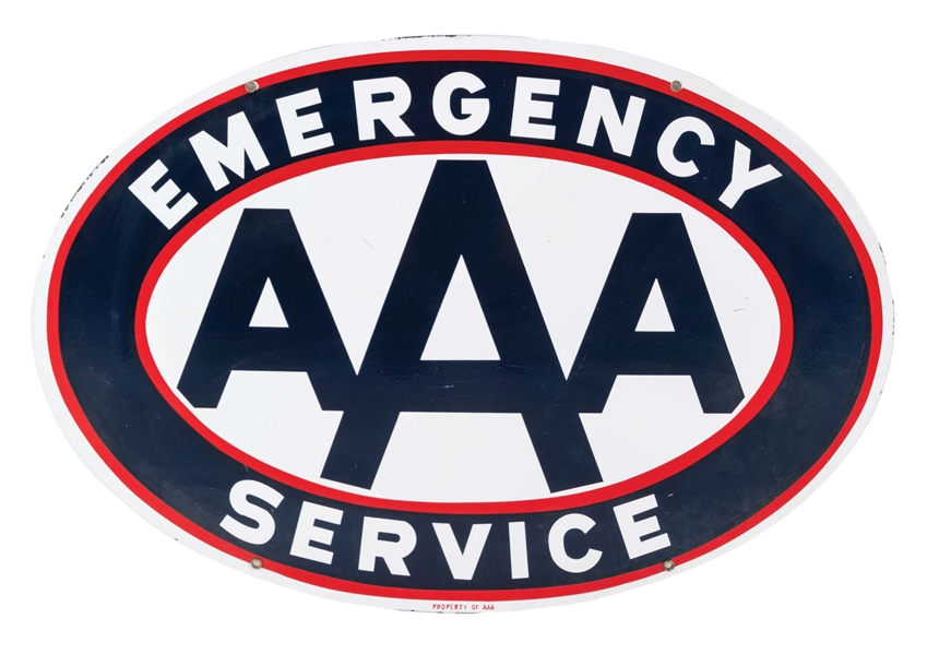 Lot Detail - AAA EMERGENCY SERVICE PORCELAIN SIGN