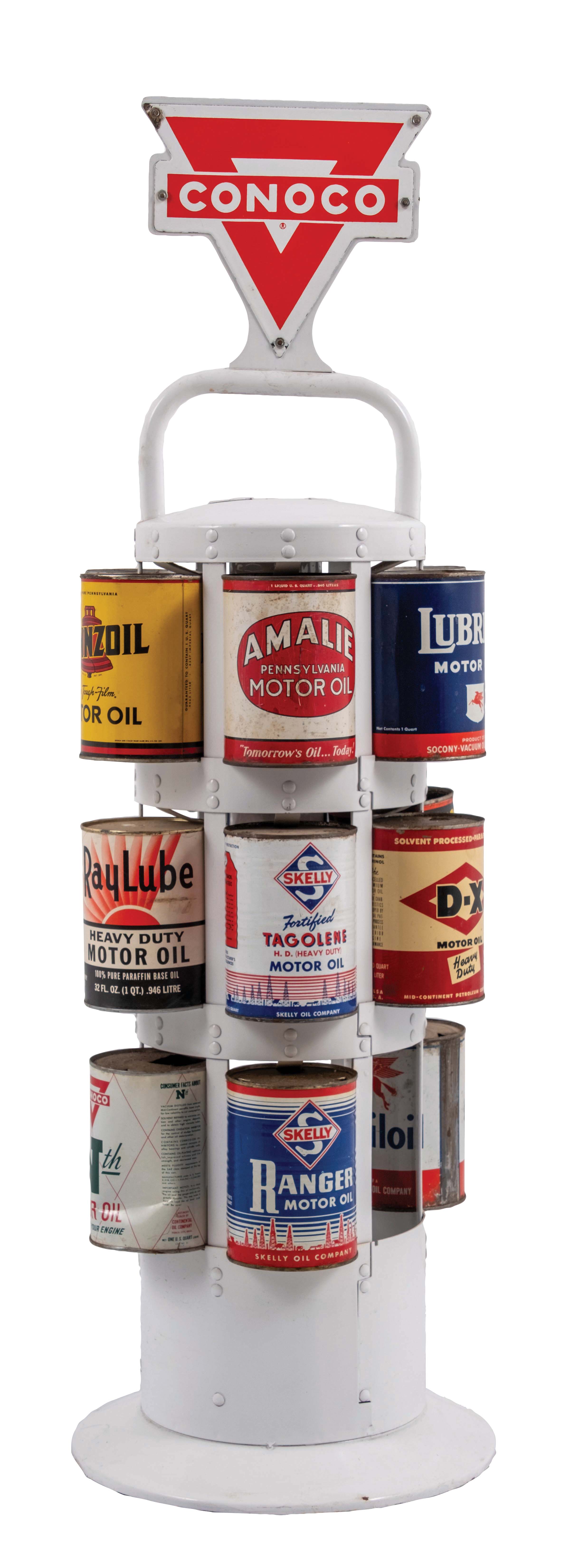 Oil Can Racks Lot Detail - CONOCO OIL CAN RACK