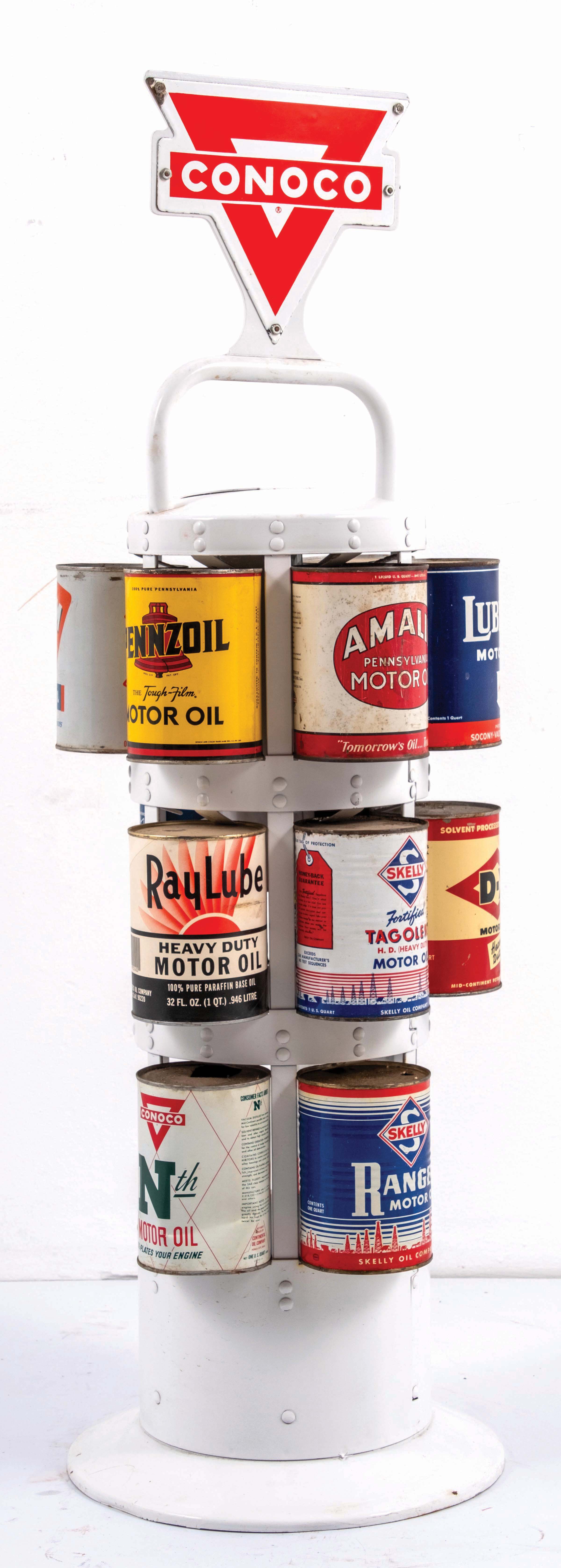 Oil Can Racks Lot Detail - CONOCO OIL CAN RACK
