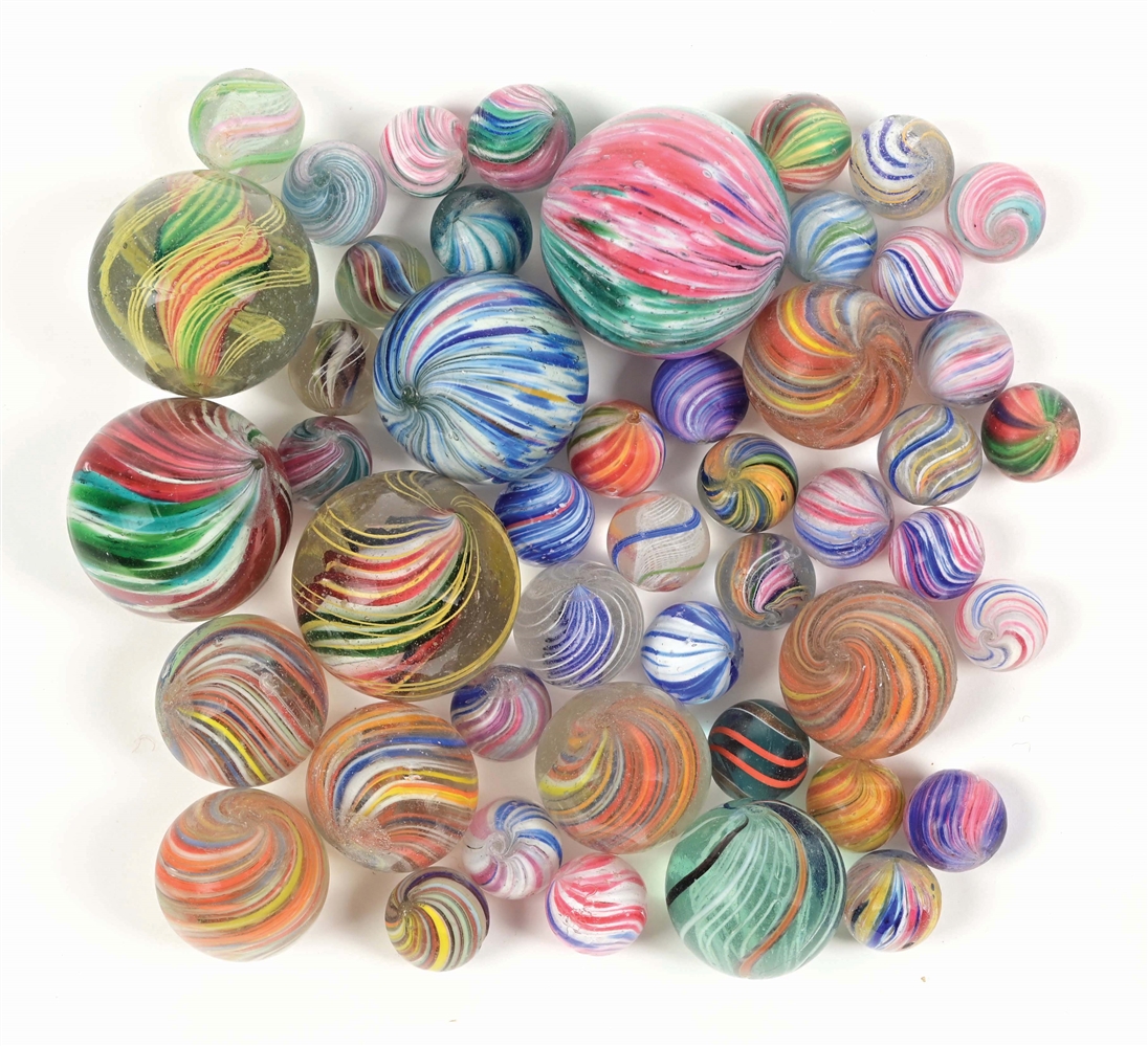 LARGE LOT OF HAND-MADE MARBLES 