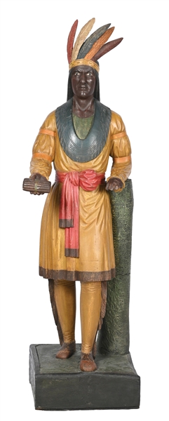 LARGE CIGAR STORE AMERICAN INDIAN FIGURE ATTRIBUTED TO THOMAS BROOKS