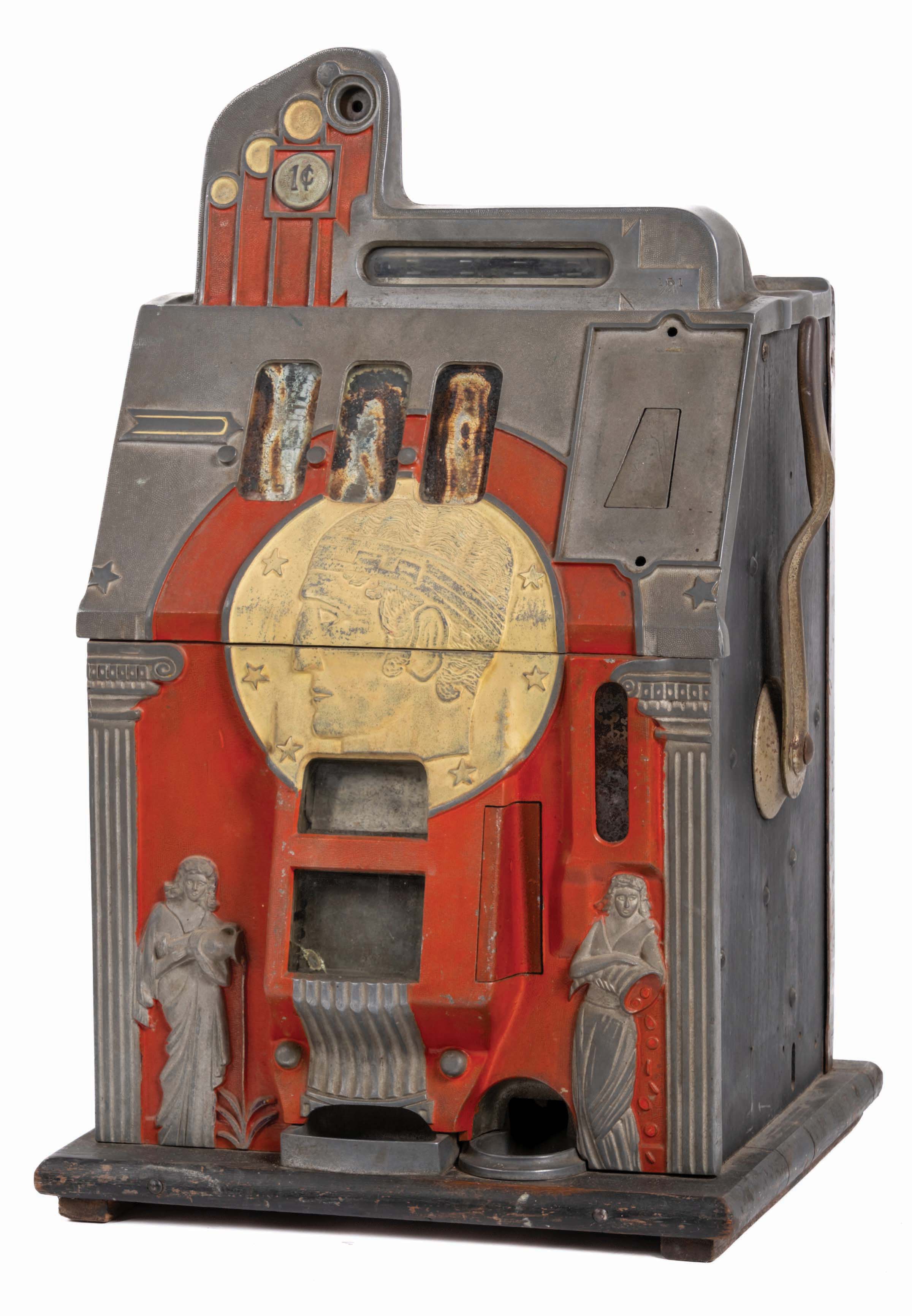 Roman Machine Lot Detail - 1¢ MILLS ROMAN HEAD SLOT MACHINE