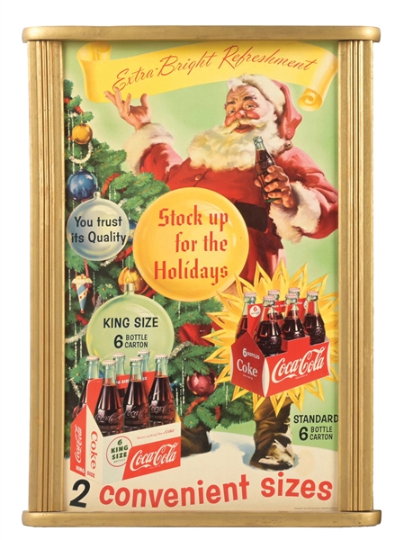 COCA-COLA SANTA CLAUS POSTER SIGN.