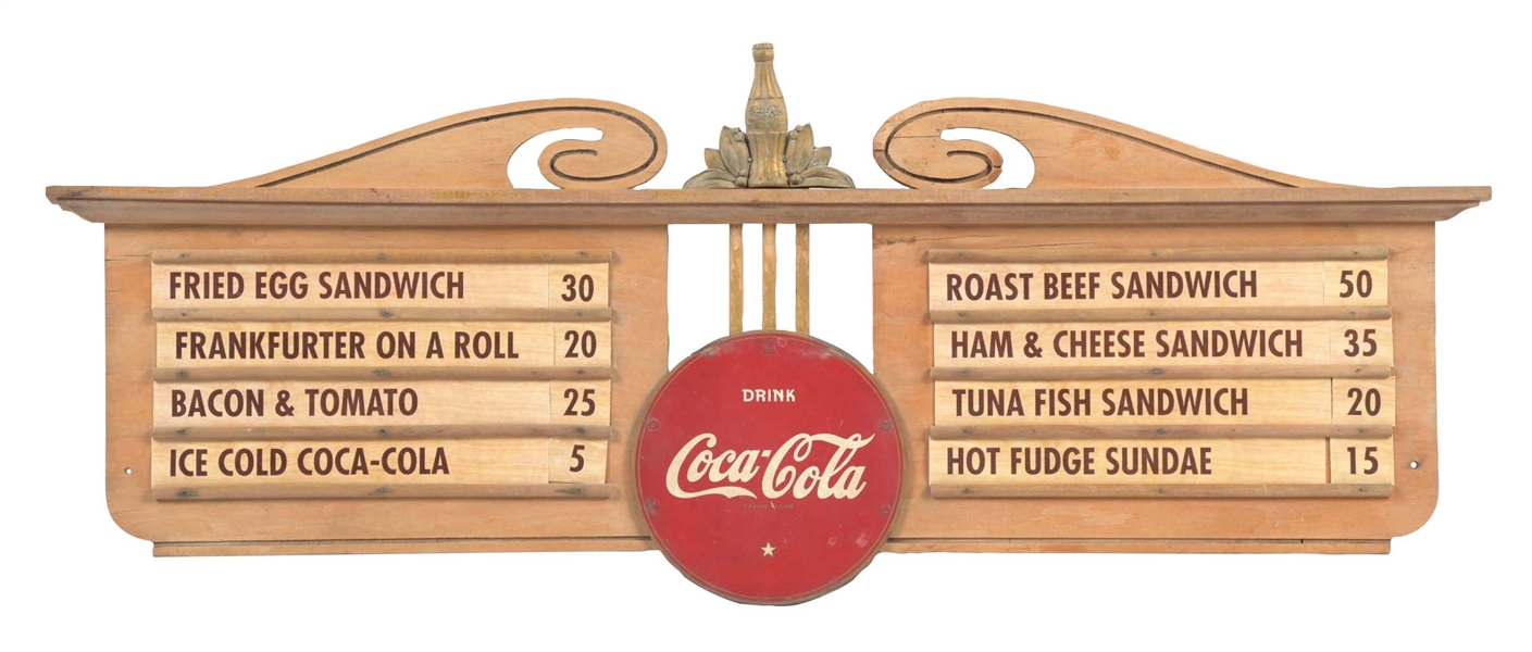 COCA-COLA KAY DISPLAY WOODEN MENU BOARD