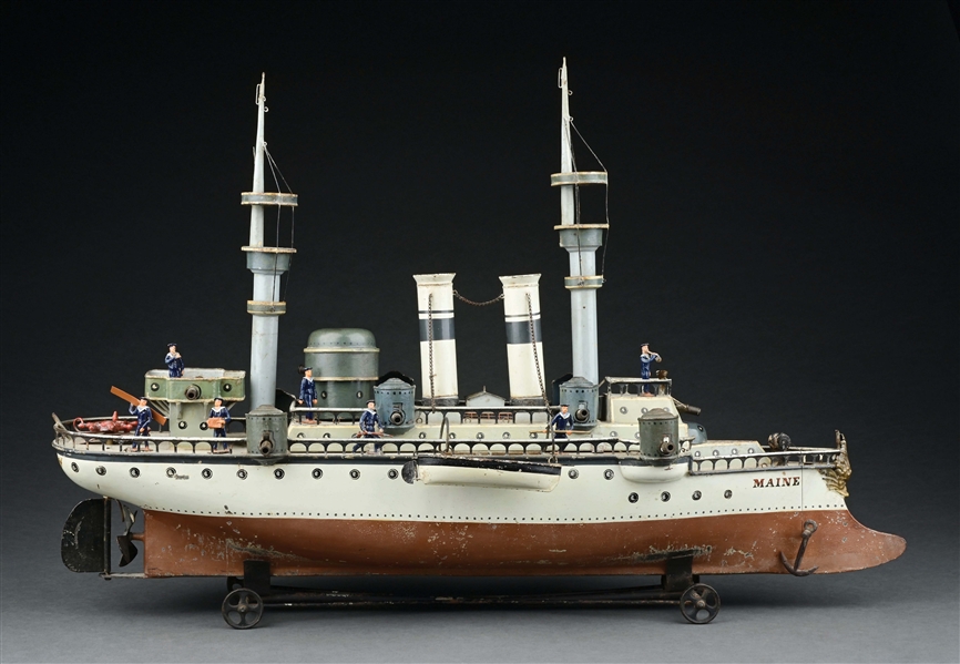 MARKLIN CAT. REF. 1092 "MAINE" BATTLESHIP W/ CLOCKWORK POWER