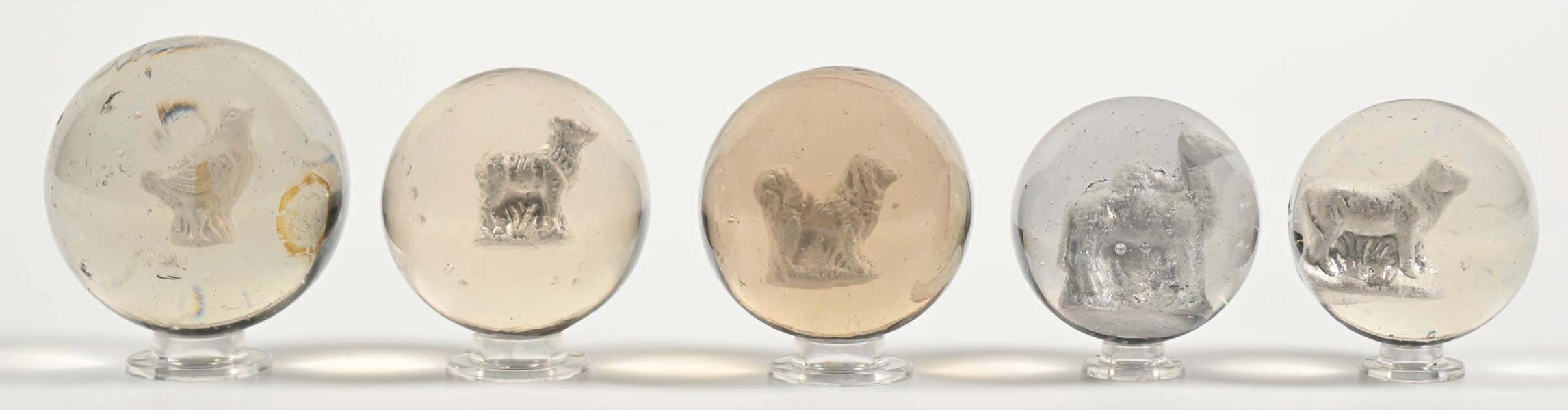 LOT OF 5: SULFIDE MARBLES