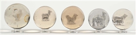 LOT OF 5: SULFIDE MARBLES