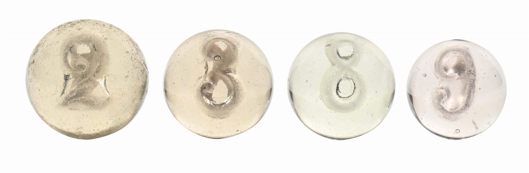 LOT OF 4: SULFIDE MARBLES