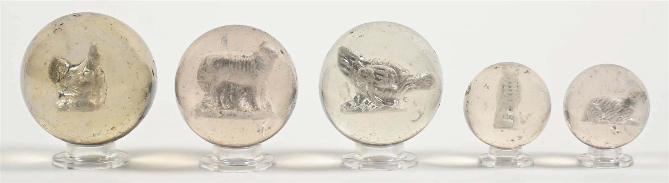 LOT OF 5: SULFIDE MARBLES