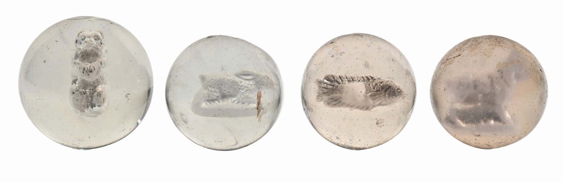 LOT OF 4: SULFIDE MARBLES