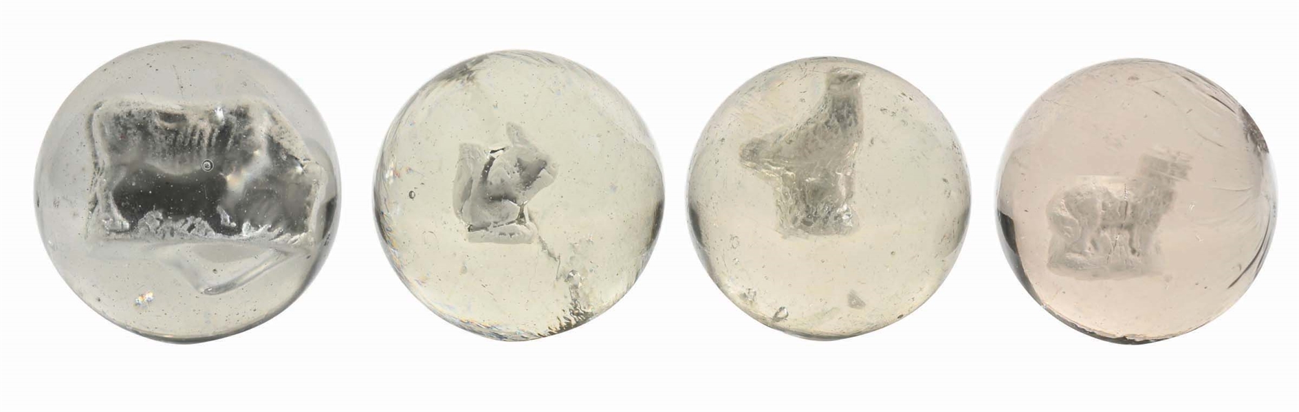 LOT OF 4: SULFIDE MARBLES