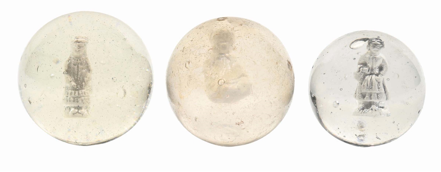 LOT OF 3: SULFIDE MARBLES