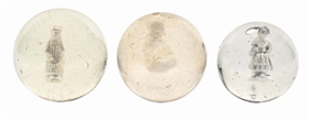 LOT OF 3: SULFIDE MARBLES