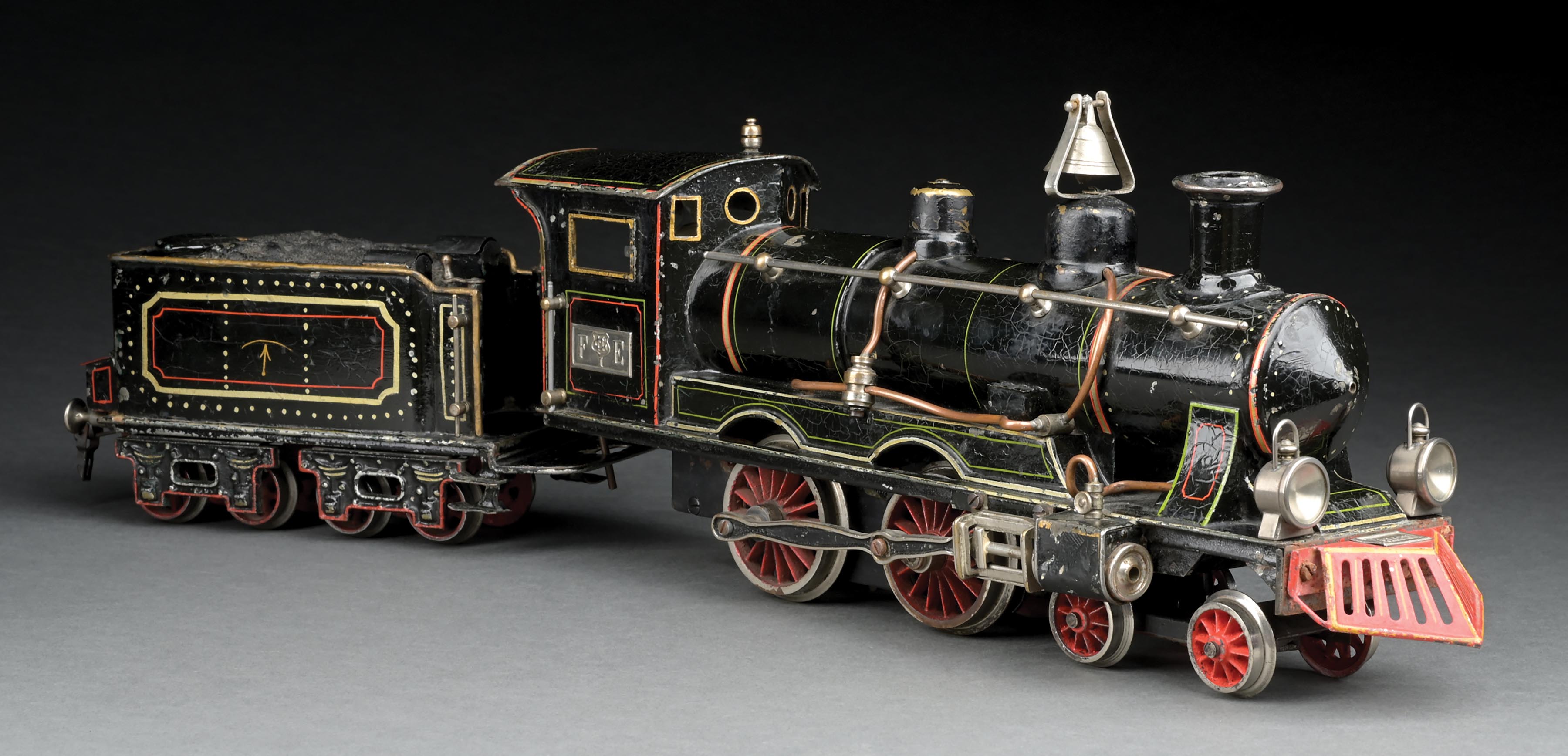 Marklin Clockwork Lot Detail - MARKLIN I GA. HAND-PAINTED DOUBLE-CLOCKWORK-POWERED FE ...