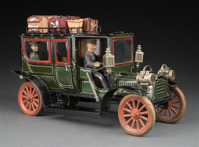GERMAN CARETTE TIN LITHO WIND-UP LIMOUSINE IN GREEN
