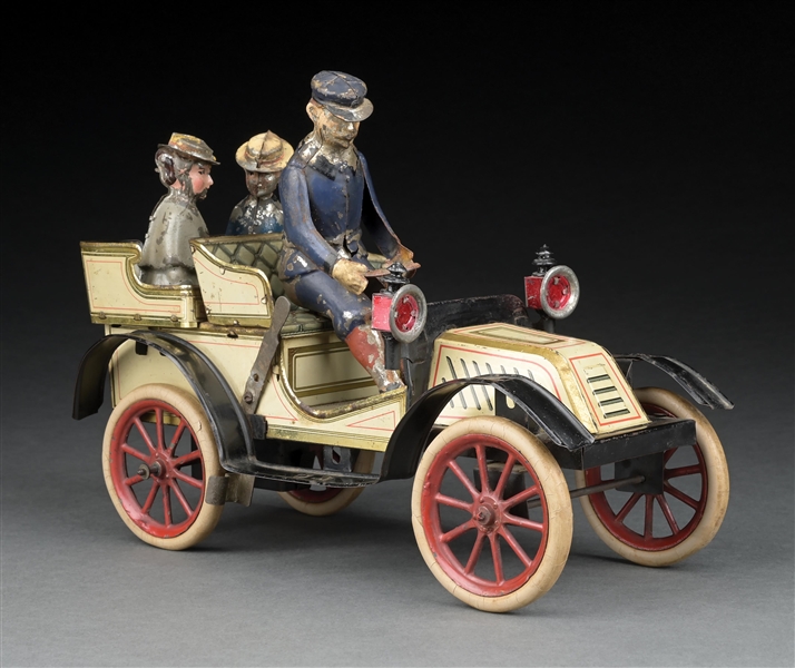 GERMAN PRE-WAR CARETTE TIN LITHO CLOCKWORK TOURING AUTOMOBILE