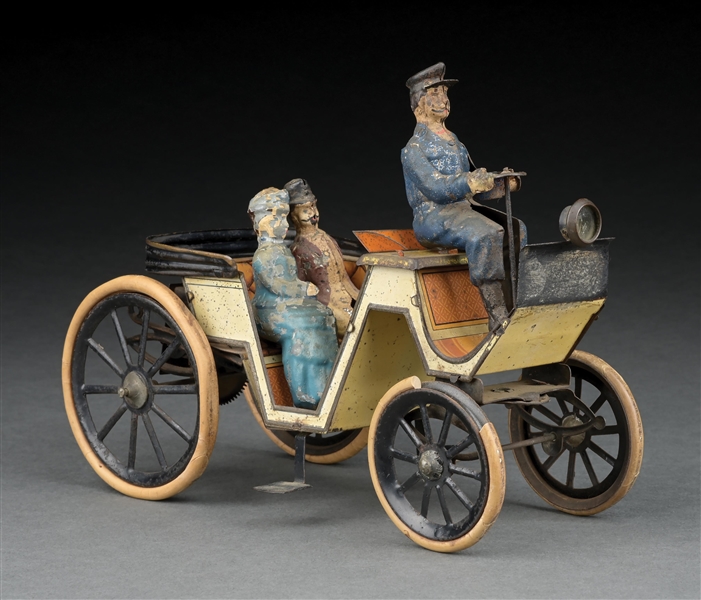 RARE GERMAN GUNTHERMANN TIN LITHO CLOCKWORK TOURING CARRIAGE AUTO