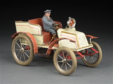 BING HAND-PAINTED CLOCKWORK-POWERED REAR DOOR 4-SEAT TOURING CAR