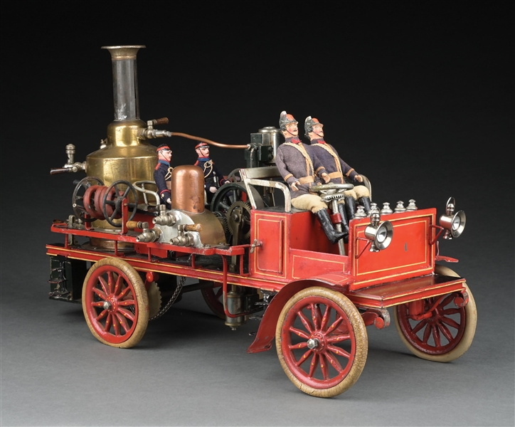 OUTSTANDING MARKLIN CAT. REF. 4070 LIVE STEAM-POWERED OPERATING FIRE TRUCK
