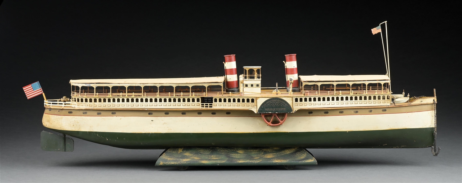 MARKLIN CAT. REF. 5066/75 HAND-PAINTED CLOCKWORK-POWERED "MARQUERITE" RIVER BOAT 