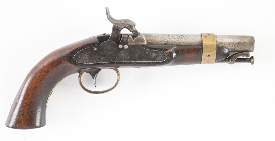 (A) N.P. AMES US MODEL 1842/43 NAVY MARKED PERCUSSION PISTOL.
