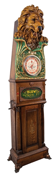 1¢ MILLS NOVELTY CO. “LION” LUNG TESTER ARCADE MACHINE
