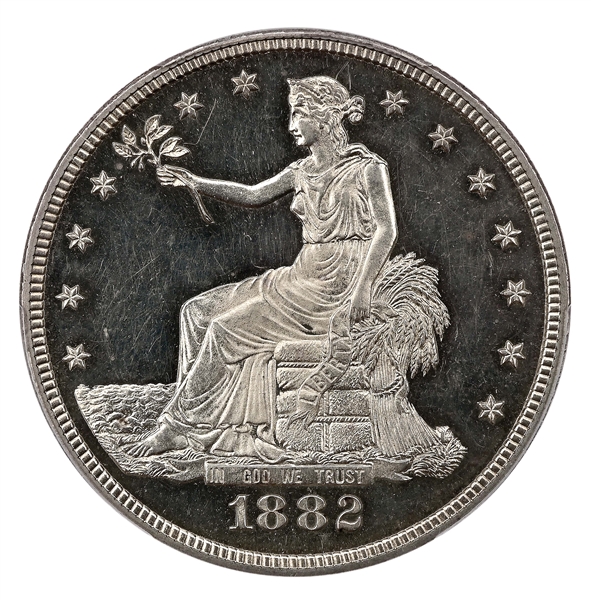 1882 T$1 PR62DCAM PCGS. 