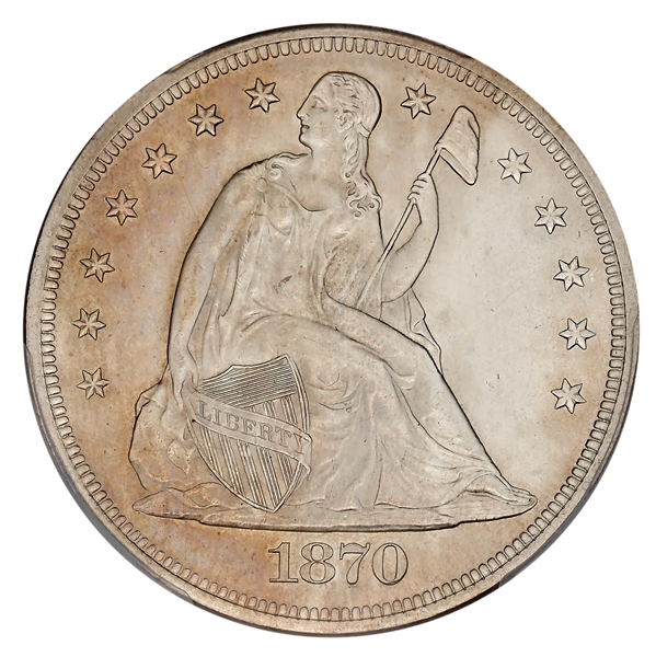 1870 $1 MS64 PCGS. 