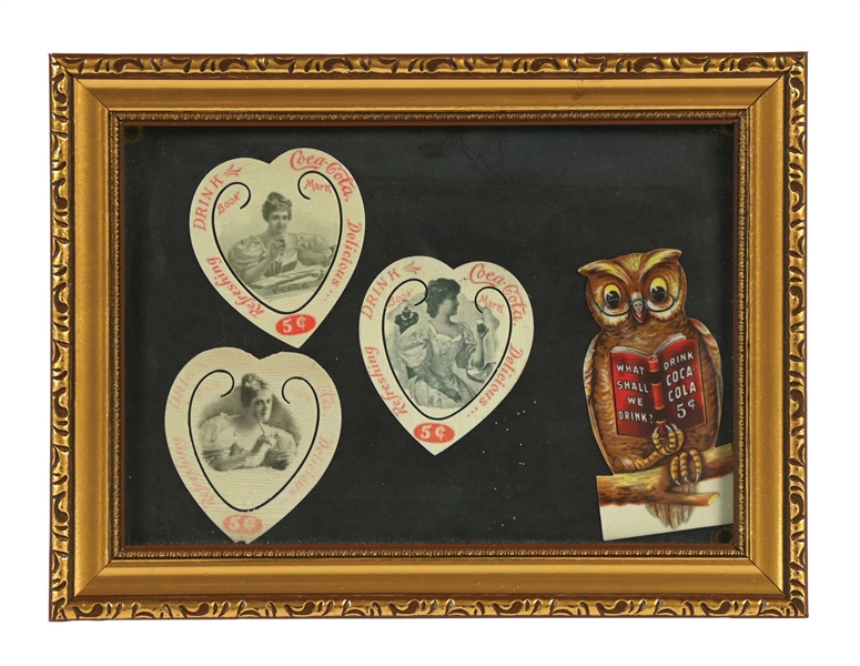 COLLECTION OF 4 COCA-COLA CELLULOID BOOKMARKS