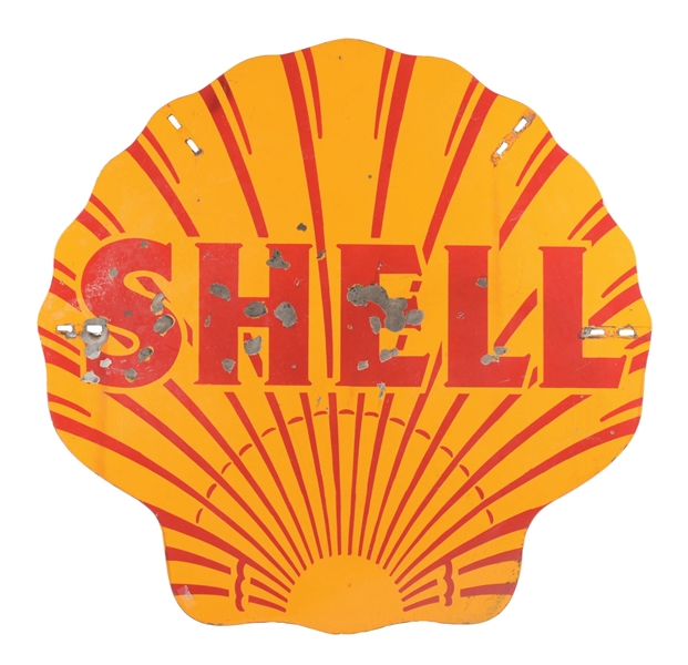 SHELL GASOLINE PORCELAIN SERVICE STATION SIGN