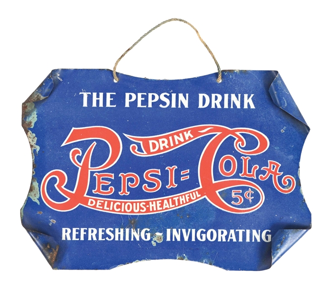 PEPSI-COLA "THE PEPSIN DRINK" HANGING SIGN