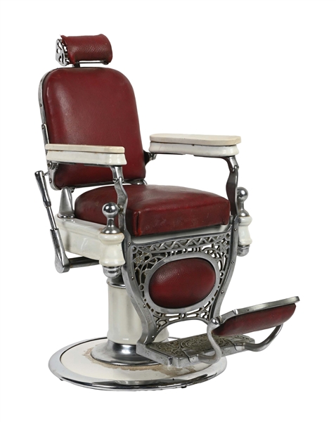 THEO A KOCHS SALESMAN SAMPLE BARBER CHAIR
