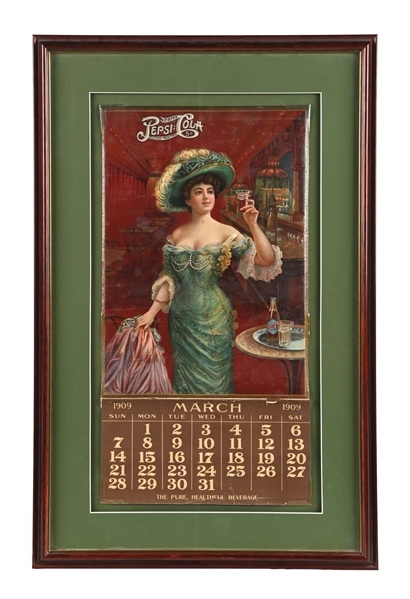 1909 PEPSI-COLA CALENDAR W/ WOMAN GRAPHIC