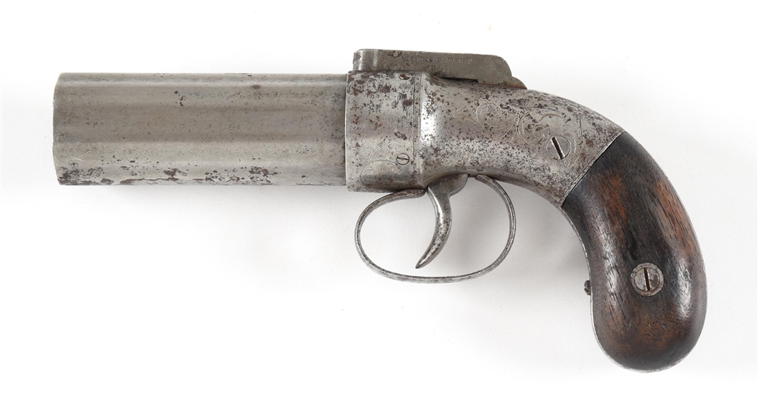 (A) ALLEN & THURBER PATENT 1845 PERCUSSION PEPPERBOX PISTOL.