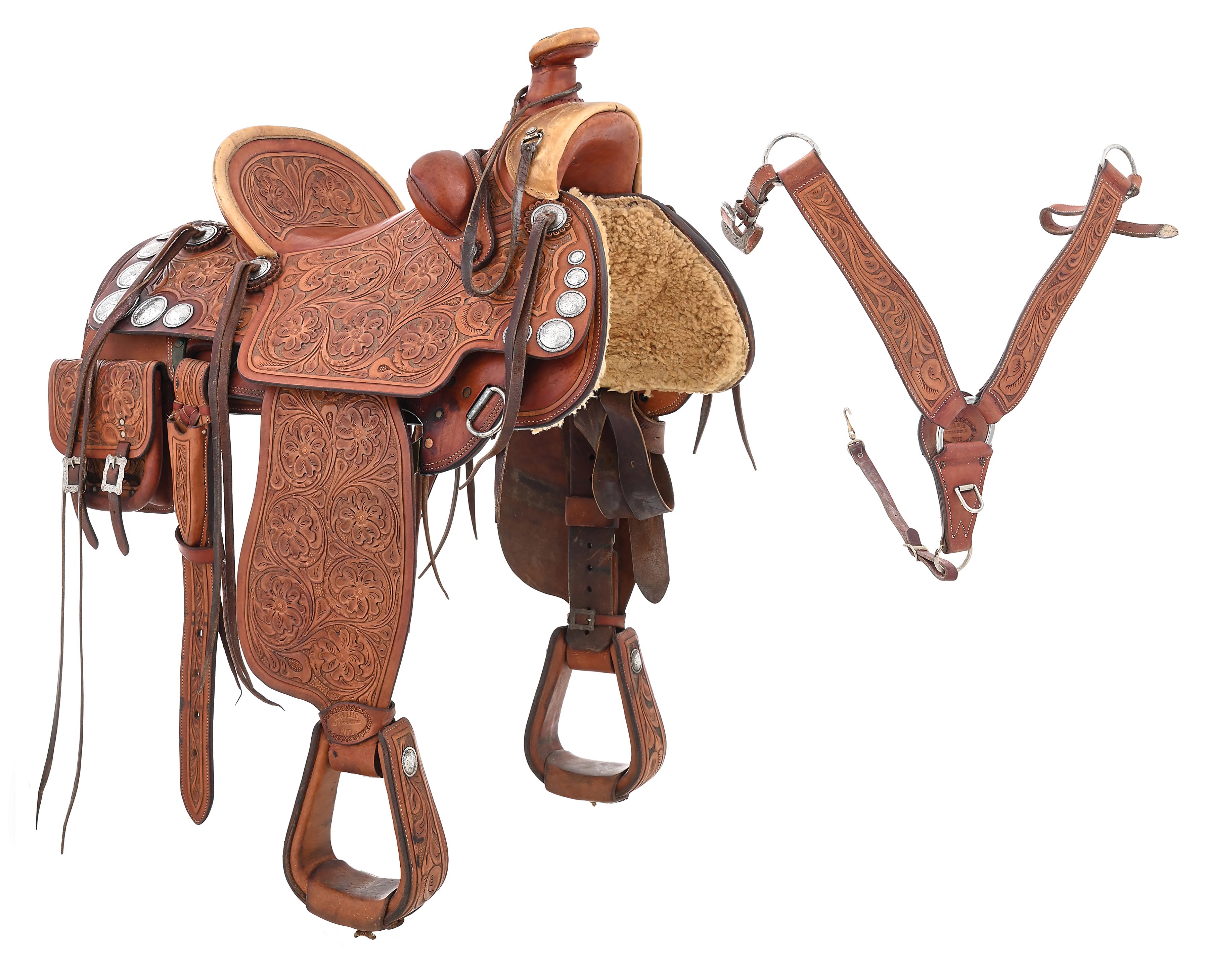 Lot Detail - CHUCK REED'S PERSONAL FLORAL TOOLED SADDLE