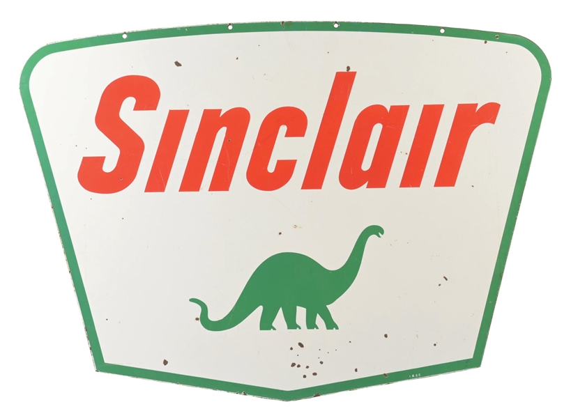 SINCLAIR GASOLINE PORCELAIN SIGN WITH DINO GRAPHIC