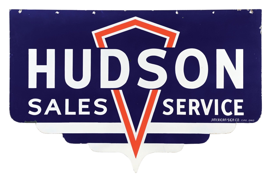 HUDSON SALES & SERVICE PORCELAIN SIGN
