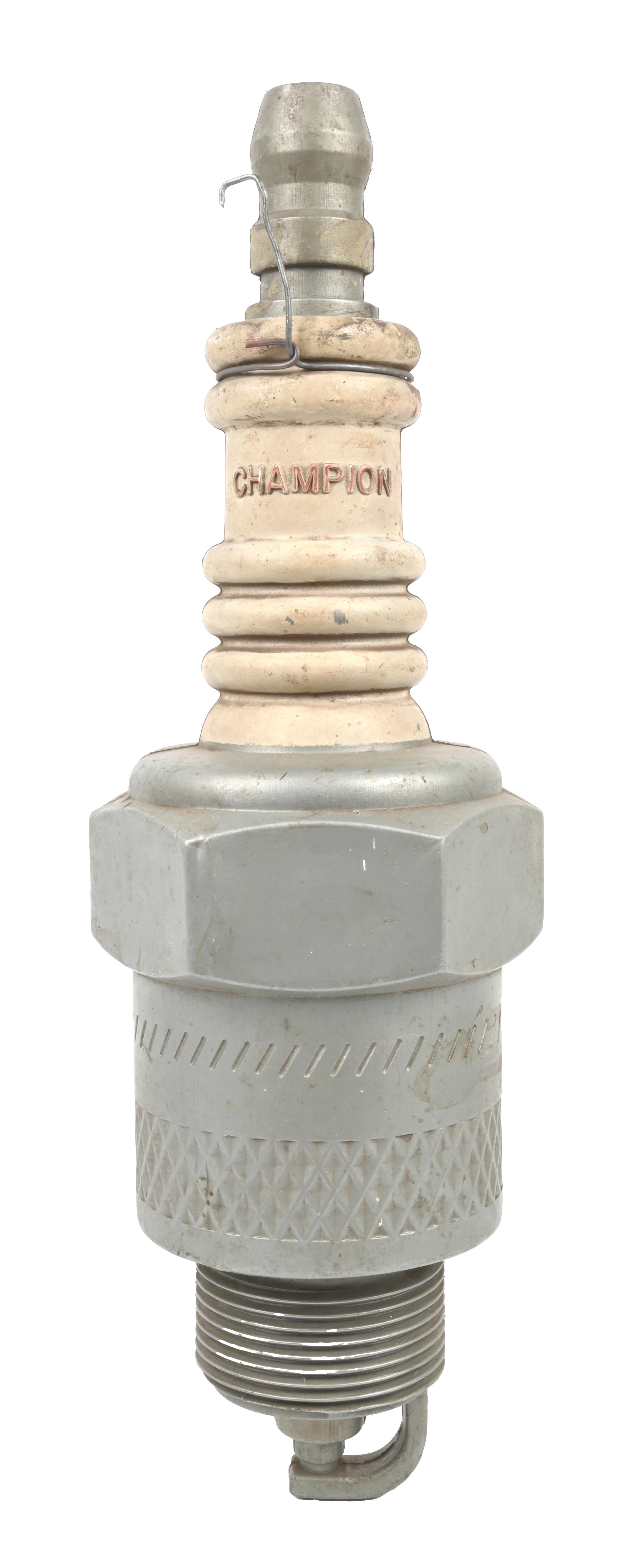 Spark Plug Display Embry Riddle Lot Detail - CHAMPION SPARK PLUGS FIGURAL STORE DISPLAY
