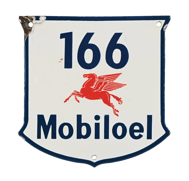 Lot Detail - MOBILOEL 166 PORCELAIN SIGN W/ PEGASUS GRAPHIC