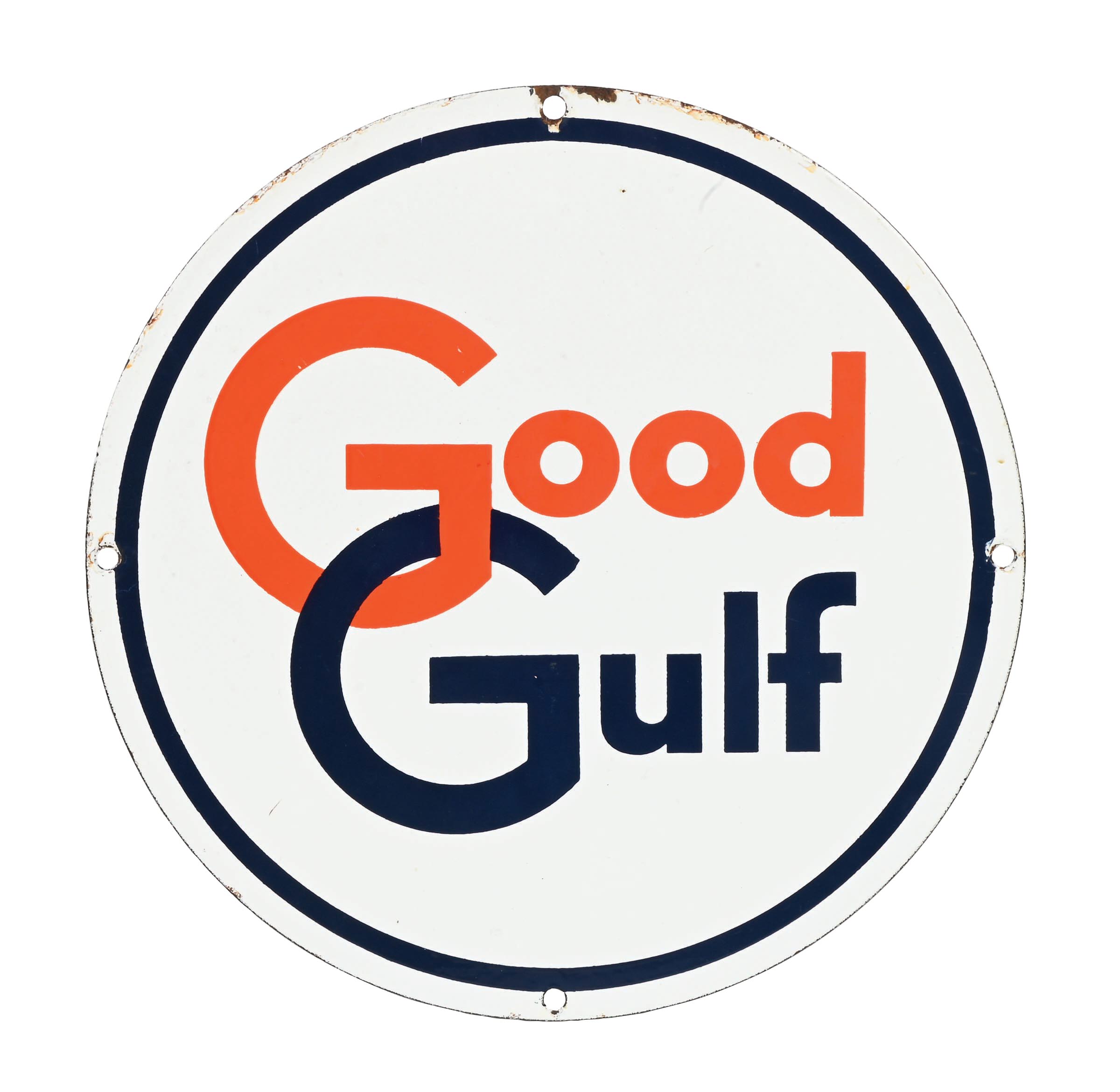 Lot Detail - GOOD GULF GASOLINE PORCELAIN PUMP PLATE SIGN