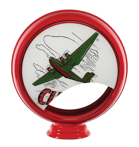 CLIPPER GASOLINE SINGLE 15" GLOBE LENS ON METAL BODY