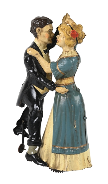 GERMAN GUNTHERMAN TIN HAND-PAINTED WIND-UP DANCING COUPLE