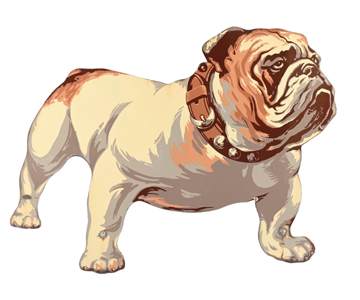 MACK TRUCK PORCELAIN BULLDOG SIGN. 