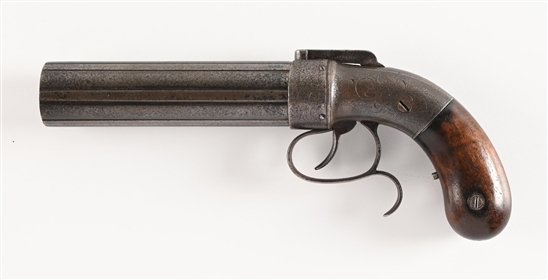 (A) DRAGOON SIZED ALLEN PERCUSSION PEPPERBOX REVOLVER.
