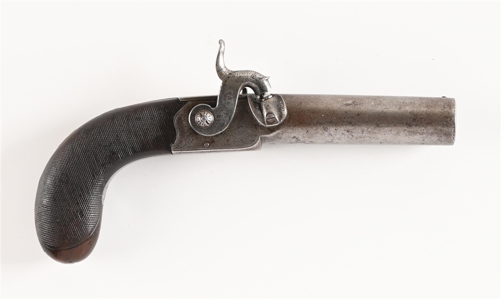 (A) T.E. MORTIMER SCOTTISH SINGLE SHOT PERCUSSION PISTOL.