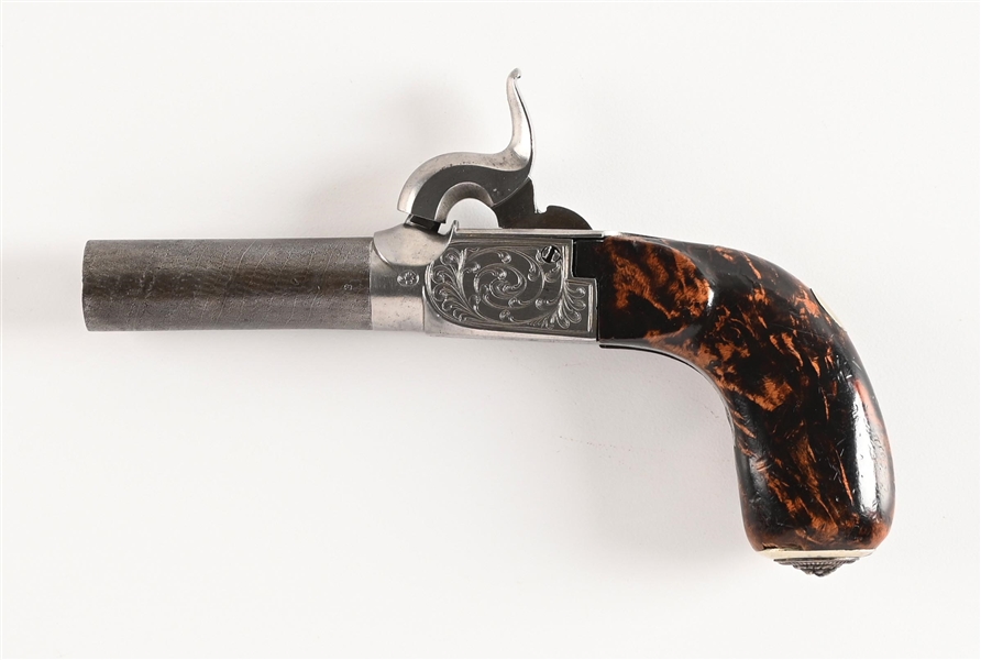 (A) LARGE BORE BELGIAN PERCUSSION MUFF PISTOL.