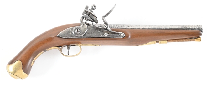 (A) ANTIQUE BRITISH FLINTLOCK PISTOL BY JOHN BARNETT.