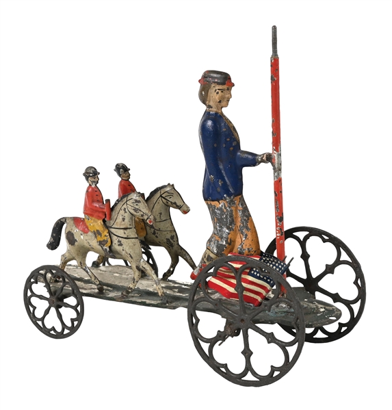 EARLY AMERICAN SOLDIER PLATFORM TOY