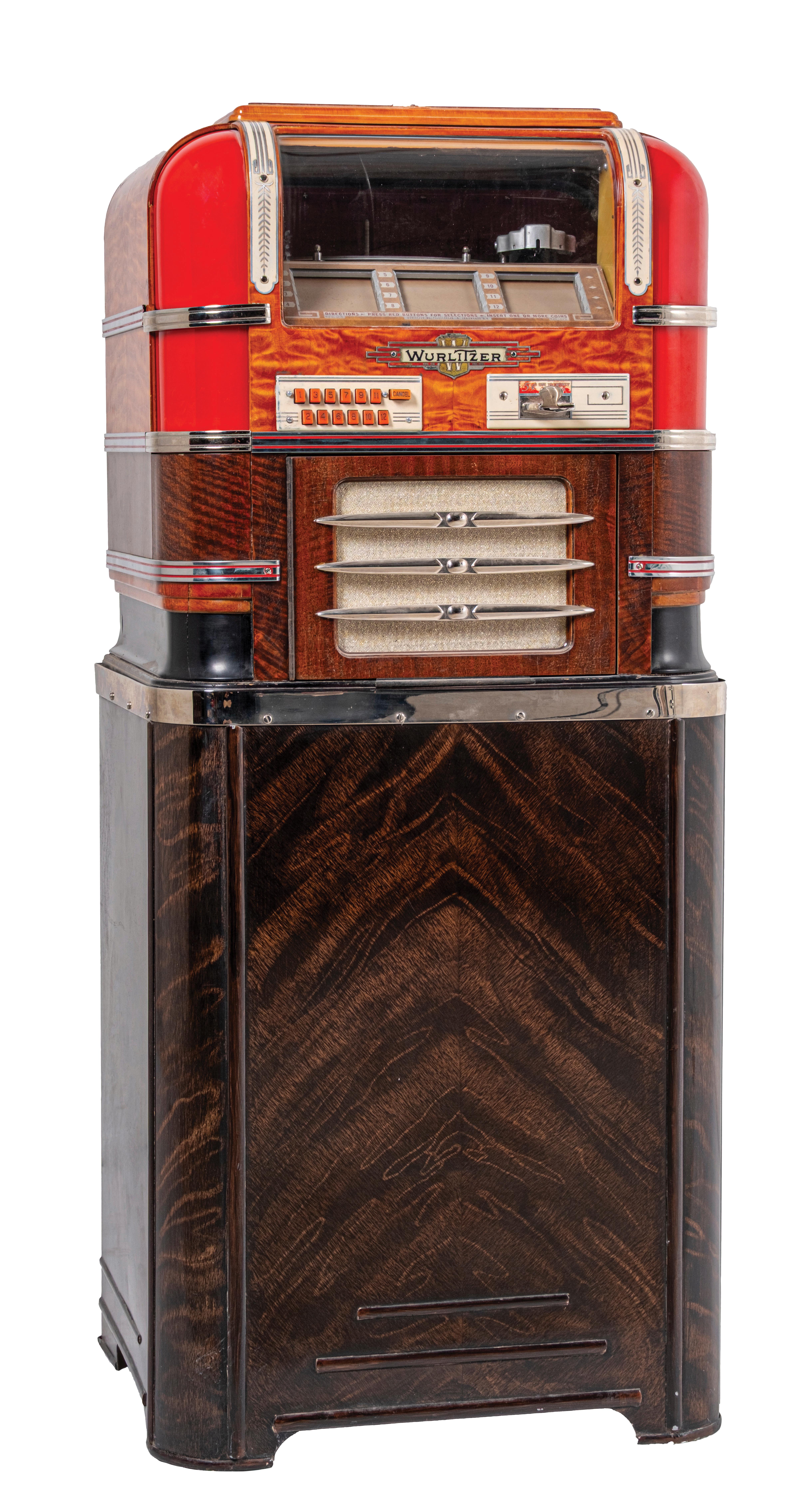 Jukebox Coin Machine Lot Detail - MULTI-COIN WURLITZER MODEL 61 JUKEBOX